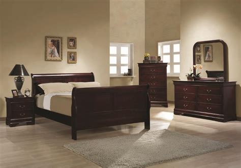 Coaster Louis Philippe Piece Sleigh Bedroom Set In Cherry