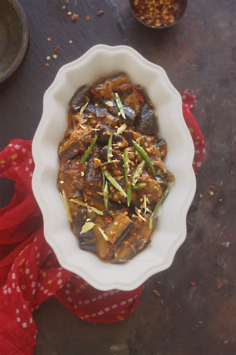 lehsuni baingan eggplants cooked in spicy garlic sauce ecurry the recipe blog