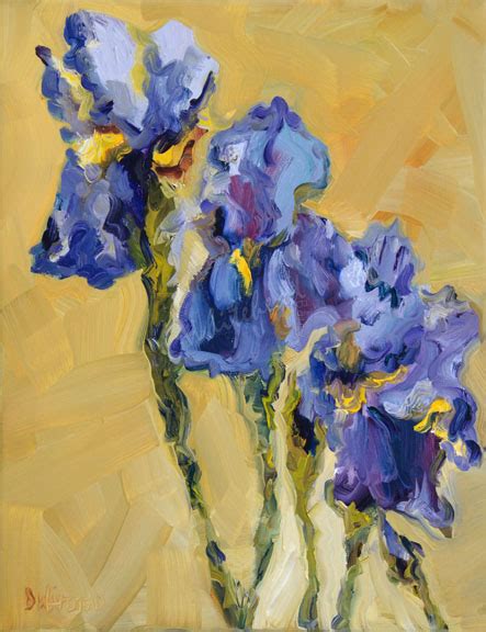 Daily Painters Abstract Gallery Iris Floral Art Oil Painting Original