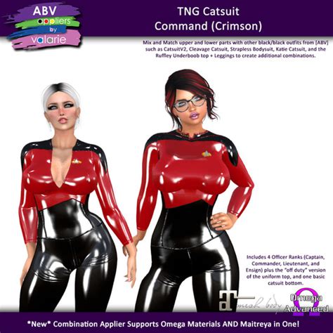 Second Life Marketplace Abv Tng Catsuit Command Crimson