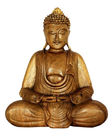 12 Hand Carved Wooden Serene Meditating Buddha Art Statue Sculpture