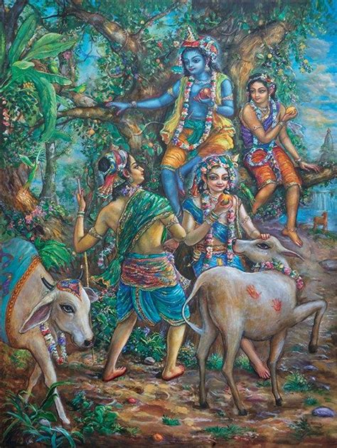 K65 Krishna And Cowherd Boys Taste Fruit While Playing In The Forest