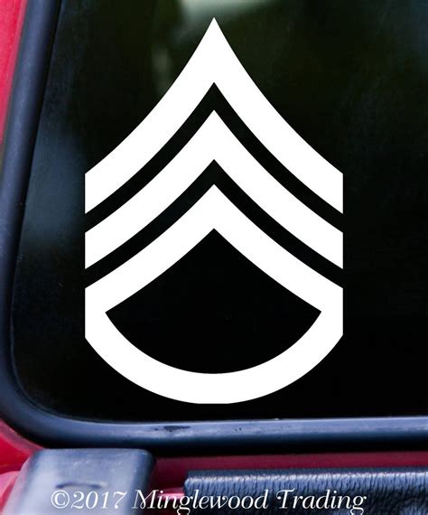 Us Army E6 Staff Sergeant Insignia Vinyl Decal Sticker Ssg Etsy