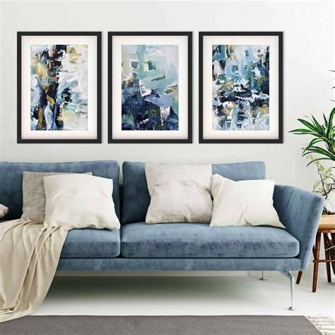 Abstract Art Print Set Of Three Framed Artwork By Abstract House