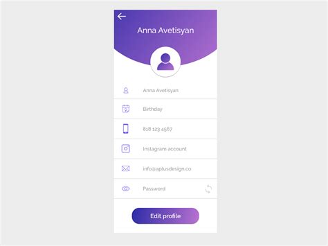 Mobile App User Profile Page | App design profile, Profile app, Mobile app