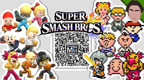 Jeff Ninten Masked Man And More Earthbound Mii Fighter Qr Codes For