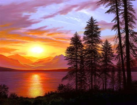 Collection by cherryann savich • last updated 4 days ago. Sunsets: Sunset Lake Colorful Attractions Dreams Paintings ...