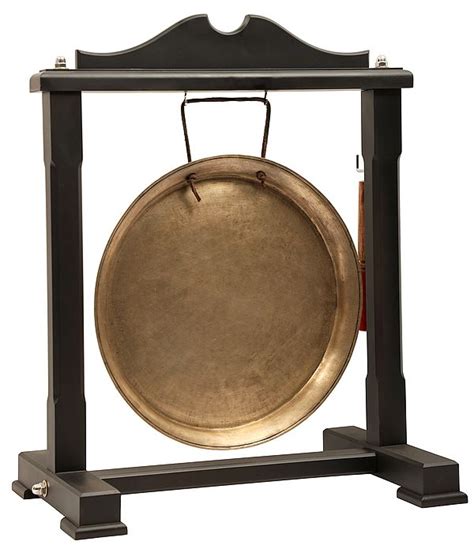 Suspended Bronze Gong With Wooden Mallet