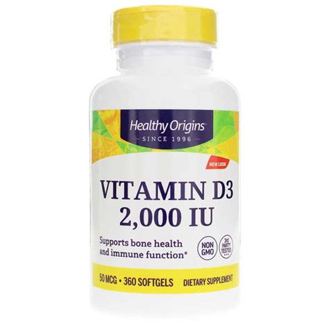 Vitamin D3 2000 Iu 50mcg Healthy Origins