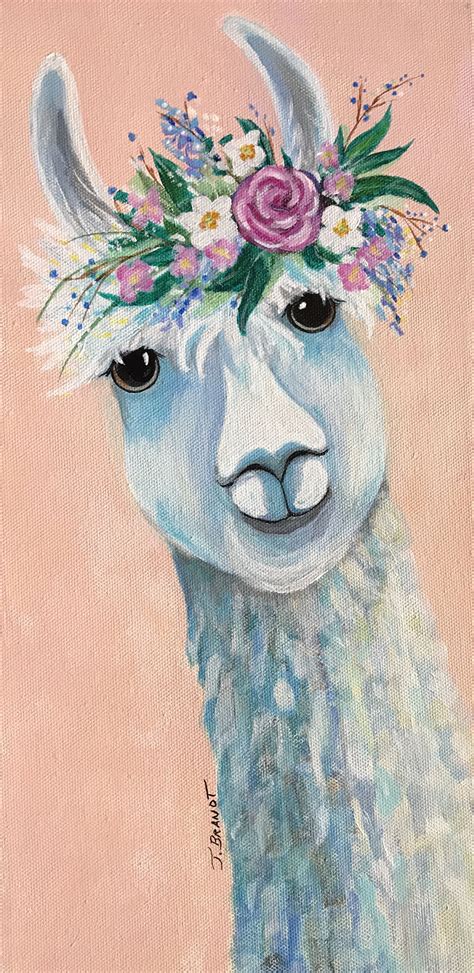 Boho Llama 8 X16 Acrylic Painting By Jeanie Brandt Inspired By