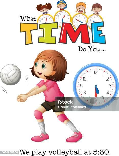 A Girl Playing Volleyball Stock Illustration Download Image Now Volleyball Sport Alarm