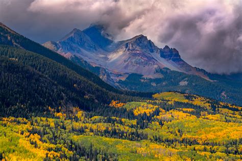 Wilson Peak Colorado Fall Color Storm Clouds Fine Art Print Photos By