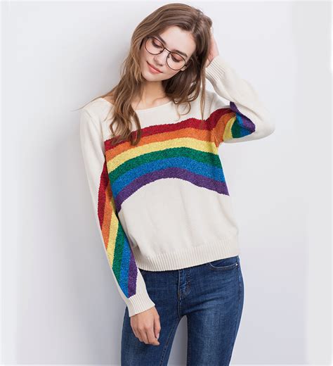 Rainbow Striped Pullover Sweater Pullover Sweaters Lgbtq Outfit