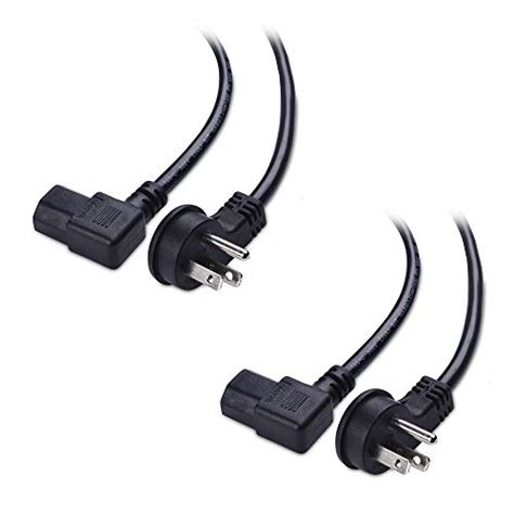 Cable Matters 2 Pack 16 Awg Low Profile Right Angle Power Cord Power