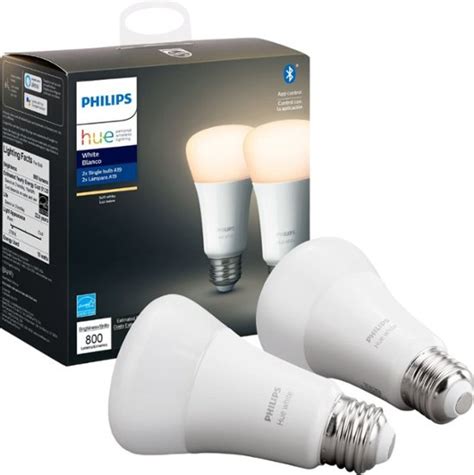 Philips Hue White A19 Bluetooth Smart Led Bulb 2 Pack White 476951