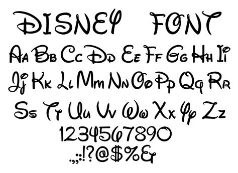 Disney Font Svg Walt Disney Alphabet Clipart Files For Etsy
