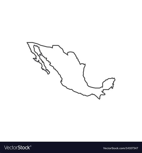 Mexico Map Silhouette Royalty Free Vector Image