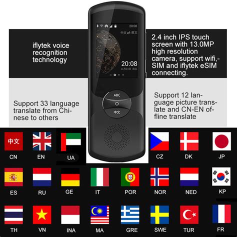 Iflytek Portable Pocket Voice Electronic Language Translator With 24