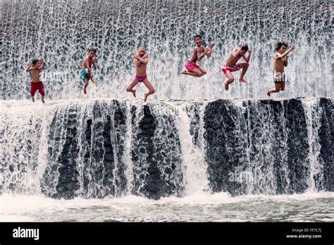 Jumping Into Waterfall Hi Res Stock Photography And Images Alamy