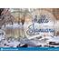 HELLO JANUARY Greeting Card Winter Holidays Concept Stock Image 