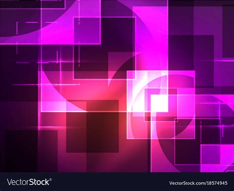 Glowing Squares In The Dark Digital Abstract Vector Image