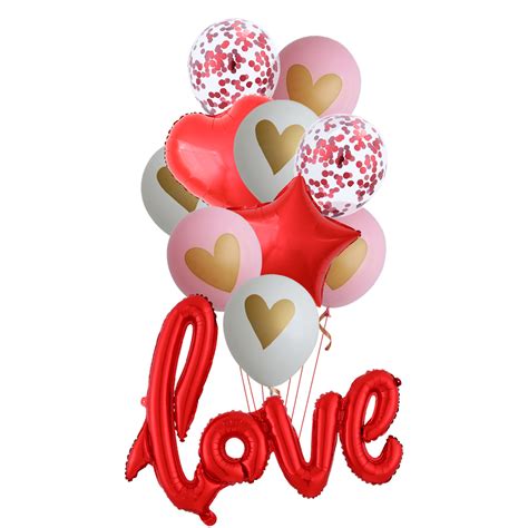 1011pcs Romantic Valentines Day Balloon Love You Combination Heart