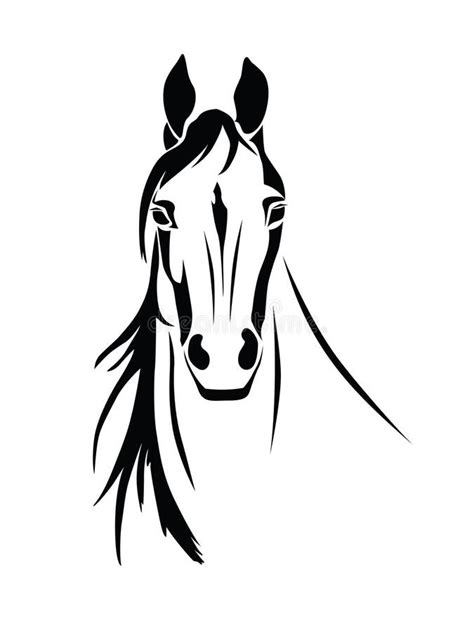 Silhouette Of A Horse Head Front View Stock Vector Illustration Of
