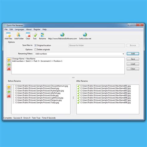 Filegets Quick File Renamer Screenshot Mass Rename Files Andor
