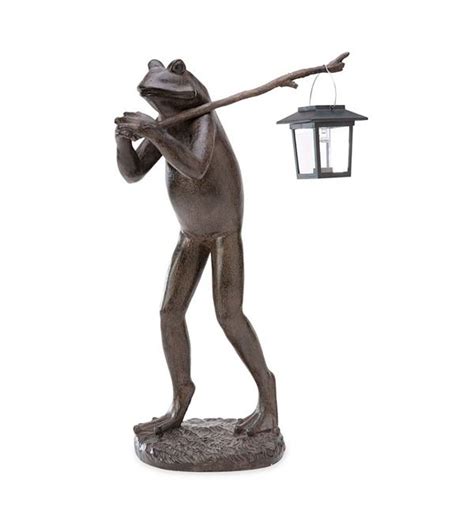 Walking Frog With Solar Lantern In Solar And Glow Accents Solar