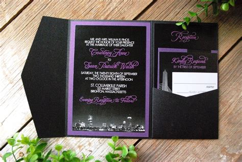 Black And Purple Wedding Invitations Ciara Bouchard