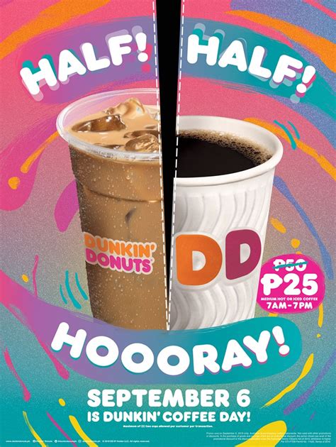 Caffeine values can vary greatly based on the variety of coffee/tea and the brewing equipment/steeping method used. Dunkin' Donuts Half Half Hooray! September 2019 | Manila ...
