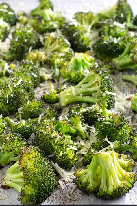 garlic parmesan roasted broccoli dishing delish