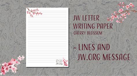 Jw Letter Writing Paper Digital Download Lined Website Cherry Etsy