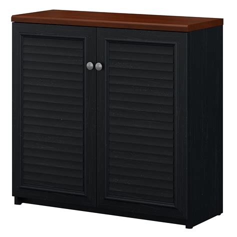 Bush Furniture Fairview Small Storage Cabinet With Doors In Antique