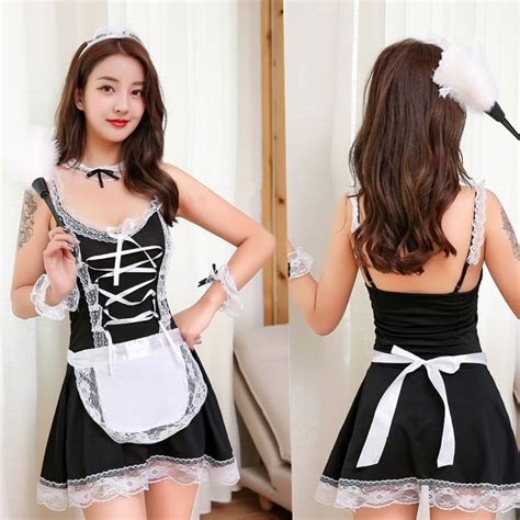 Sexy Lingerie Cosplay French Apron Maid Servant Lolita Sexy Costume