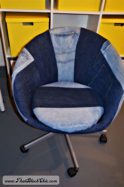 Diy Ikea Hack On The Skruvsta Swivel Chair Done Denim Style Ikea