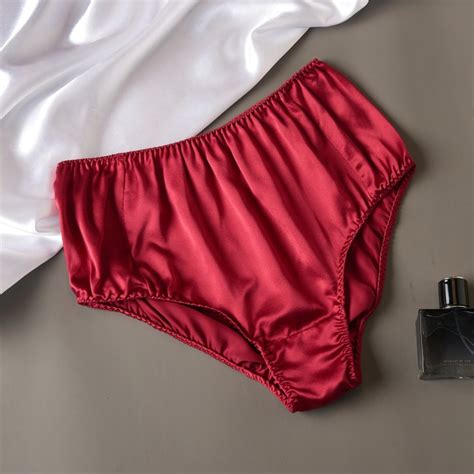 pure mulberry silk french cut panties high waist in ruby soft strokes silk wolf and badger