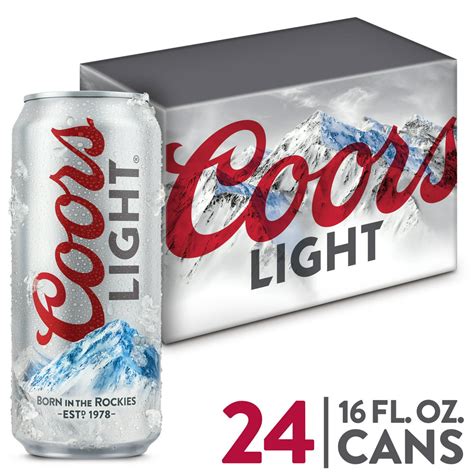 Coors Light Lager Beer 24 Pack 16 Fl Oz Cans