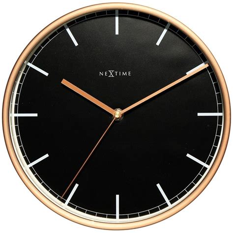 Nextime Company Copper Wandklok 30 Cm Zwartkoper Wall Clock