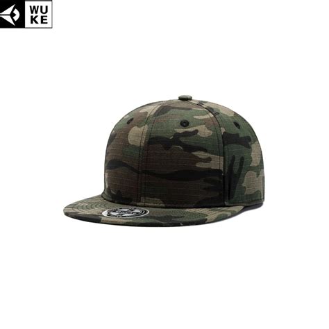 Wuke Army Mens Snapback Caps Camouflage Flat Brim Baseball Cap For