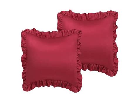 Euro Ruffled Pillow Shams Set Of 2 26x26 Inch Satin Pillowcase For