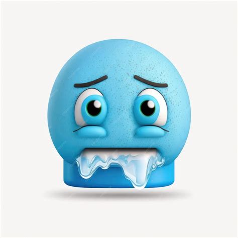 Premium Ai Image Expressive Emoticon Face Ice Emoji
