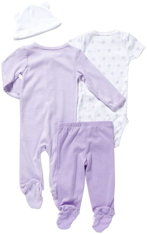 Carters Baby Girls 4 Piece Layette Set T Baby Lavender Purple