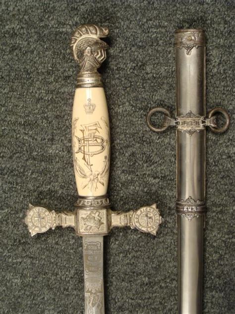 Vintage Ornate Knights Templar Sword Double Engraved