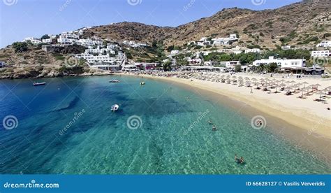 Aerial View Of The Beaches Of Greek Island Of Ios Island Cyclades