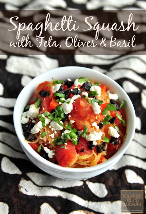 Spaghetti Squash Side Dish With Feta Olives And Basil