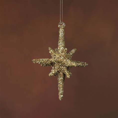 Chunky Glitter Glass Star Ornament Set Of 2 By Homart Seven Colonial