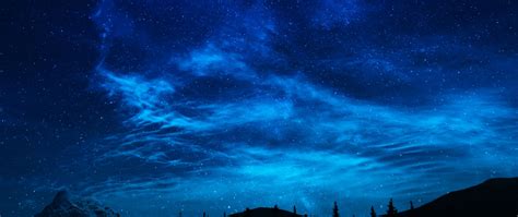 2560x1080 Summer Night Sky Full Of Stars Over Mountain Landscape