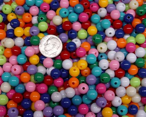 8mm Round Acrylic Beads Multi Colors 250pc