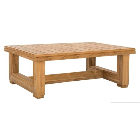 Safavieh Couture Outdoor Montford Teak Commercial Grade Coffee Table